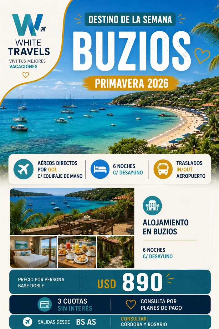 Búzios - Destino de la semana - Primavera 2026
